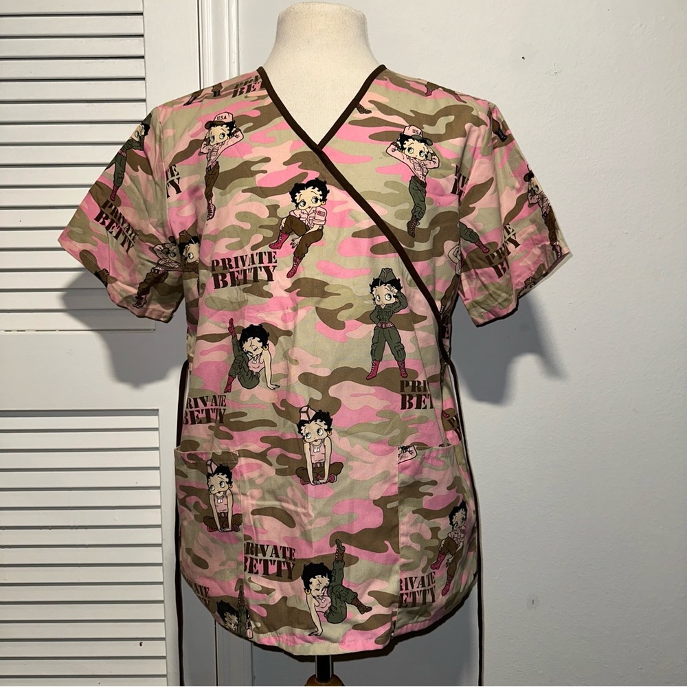 Betty Boop “Private Betty” Medical Scrubs Top